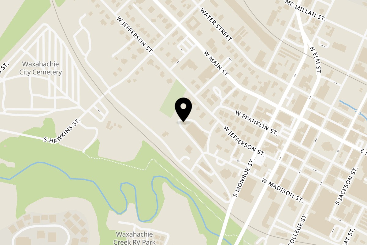 Map showing the location of D Restaurant Latin Cuisine - Waxahachie on 500 W Madison St Suite A1 in Waxahachie